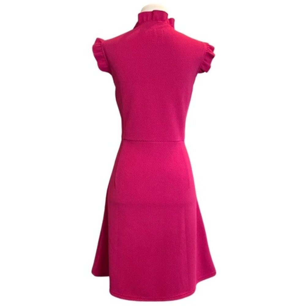 Anthropologie Coral Pink V‑Neck A‑Line Dress - Picture 4 of 6